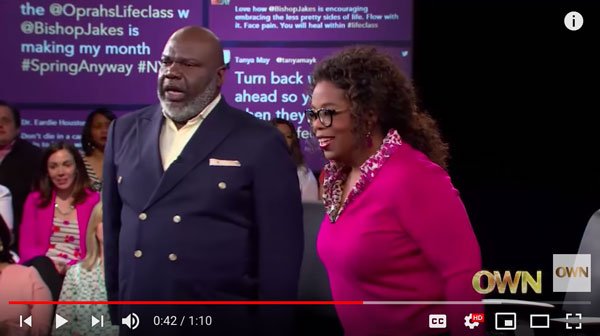 OPRAH/TD JAKES—RELATIONSHIPS–We eat on the level of OUR VISION